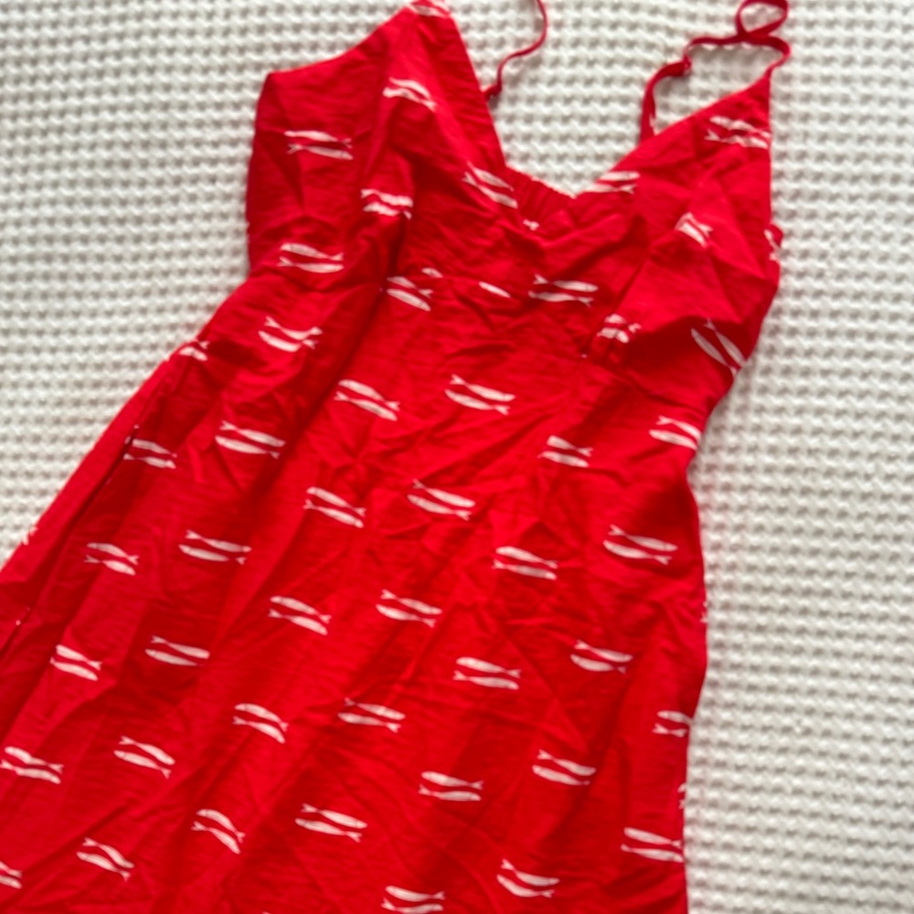 A New Day Red and White Fish Maxi Dress - NWOT szS / NWT szXL - Picture 3 of 5